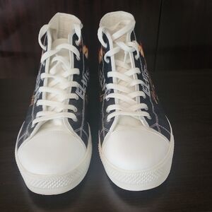 Stylish High-Top Sneakers - White and Black